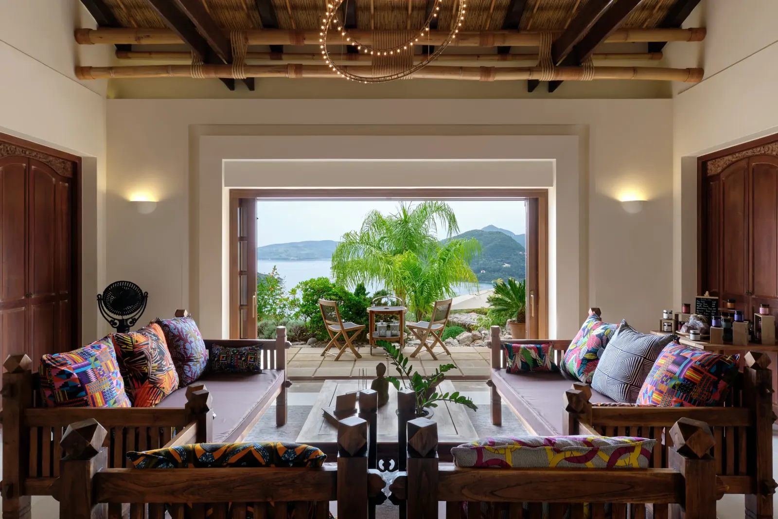 The communal living room, open to the terrace